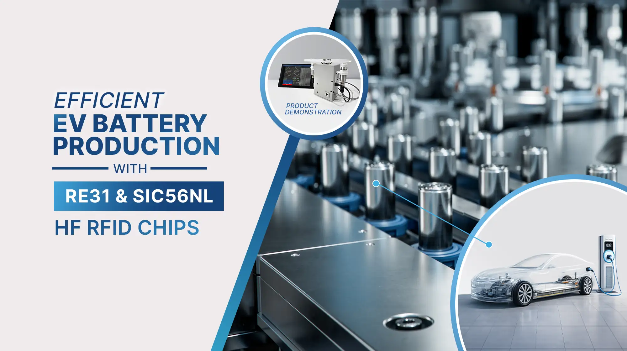 Efficient EV Battery Production with RE31 and SIC56NL HF RFID Chips