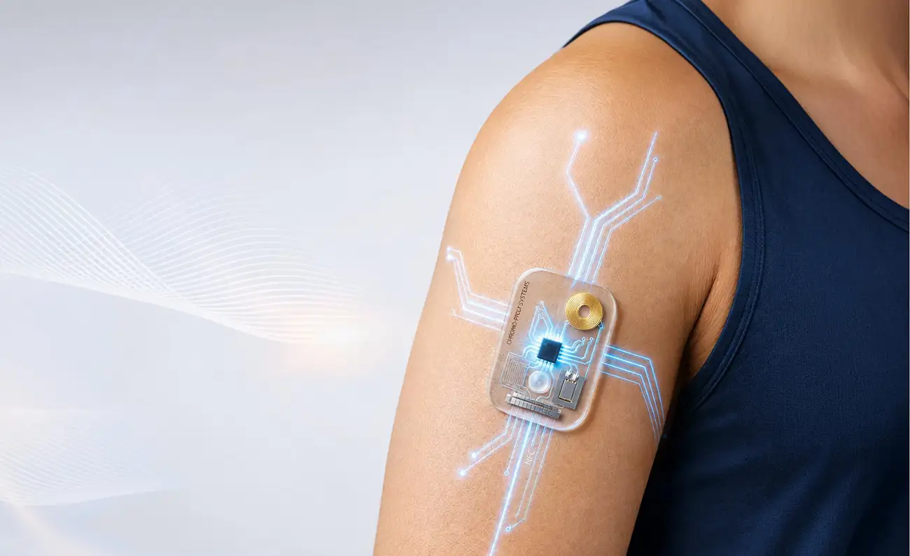 battery-free smart patch worn on the skin